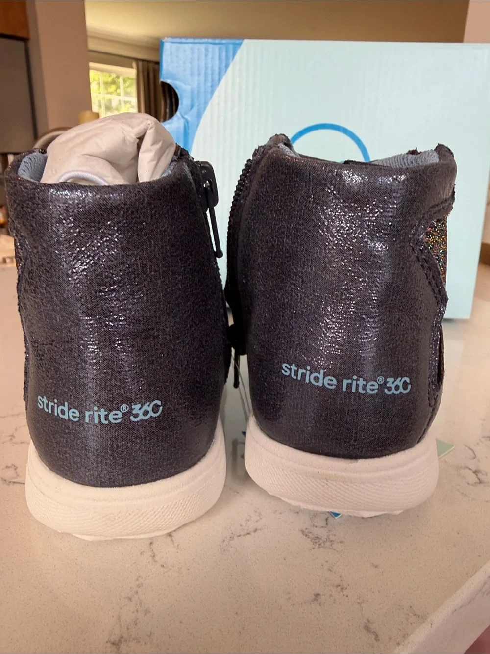 Stride Rite Toddler Shimmery Navy Side-Zip Boots